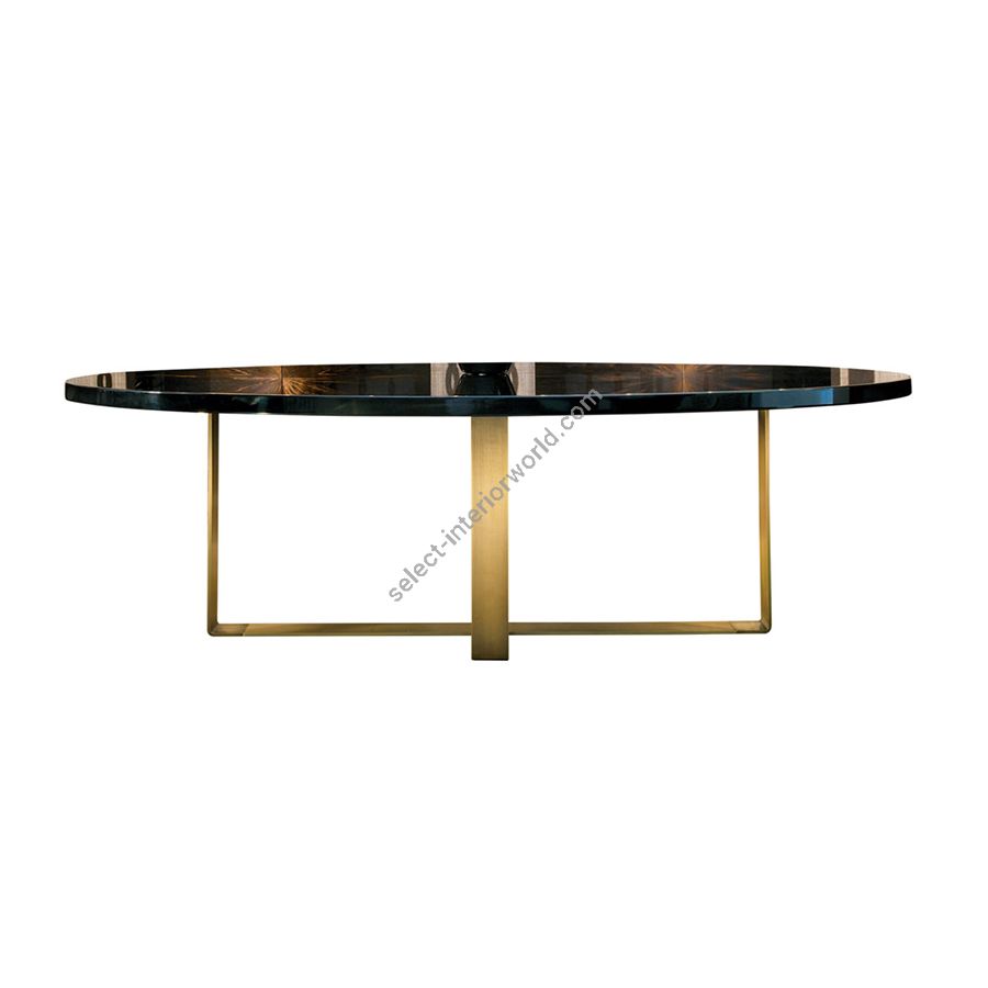 Finish Bronzed metal base, Top Makassar ebony