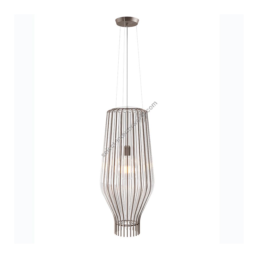 Rust finish, transparent glass lamp