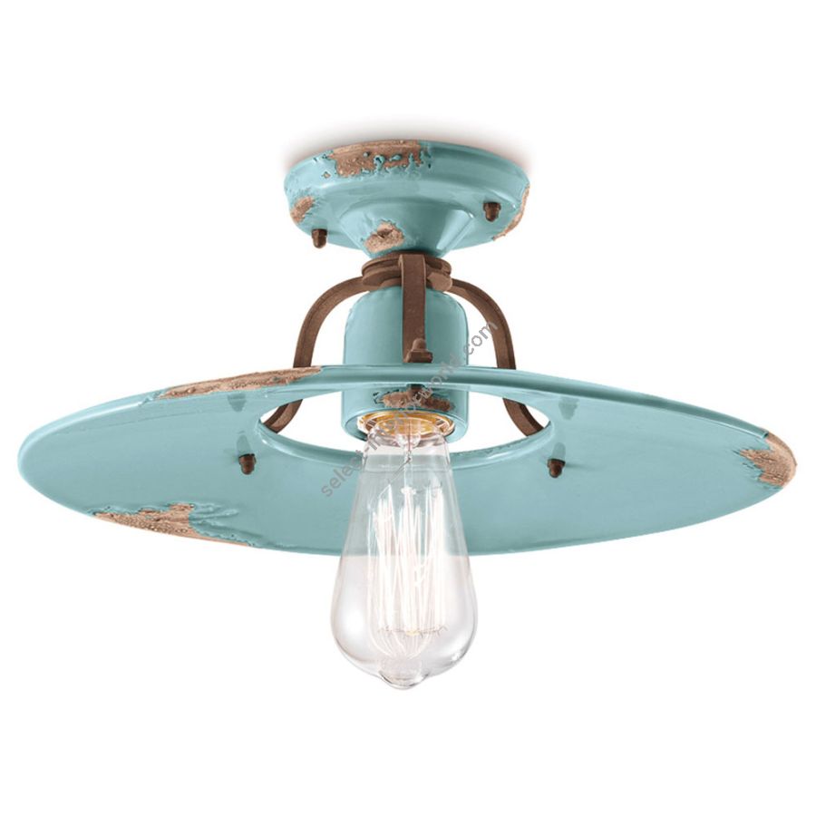 Light blue (Via) finish (cm.: 15 x 40 x 40 / inch.: 5.9" x 15" x 15")
