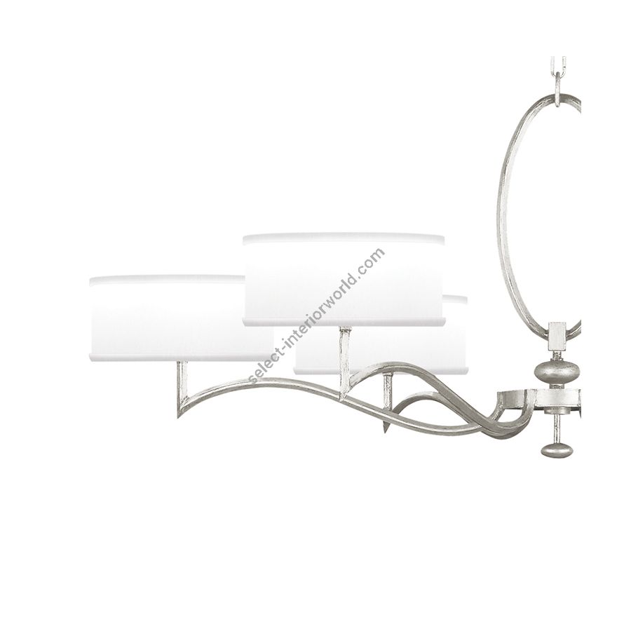 Silver Leaf / White Fabric Shades - 771740-41