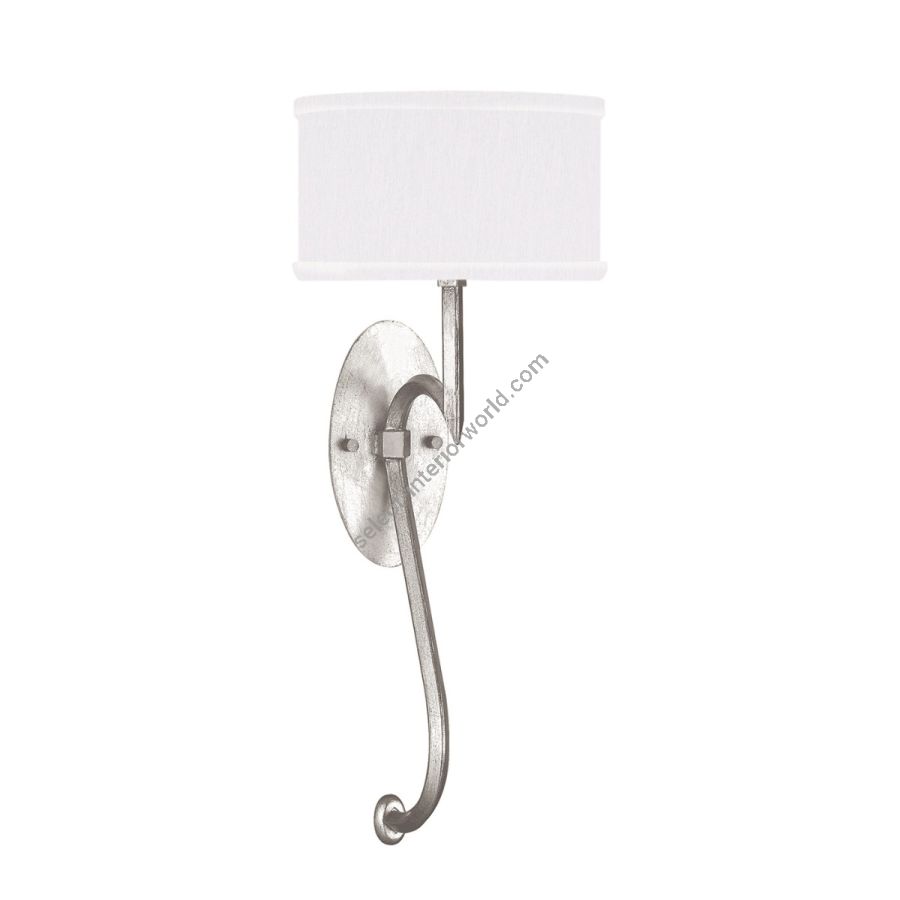 Silver Leaf / White Fabric Shades - 784650-41