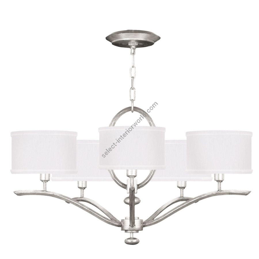 Silver Leaf / White Fabric Shades - 785440-41
