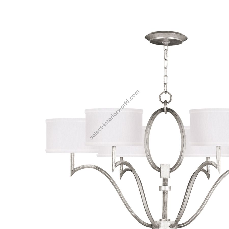 Silver Leaf / White Fabric Shades - 785840-41
