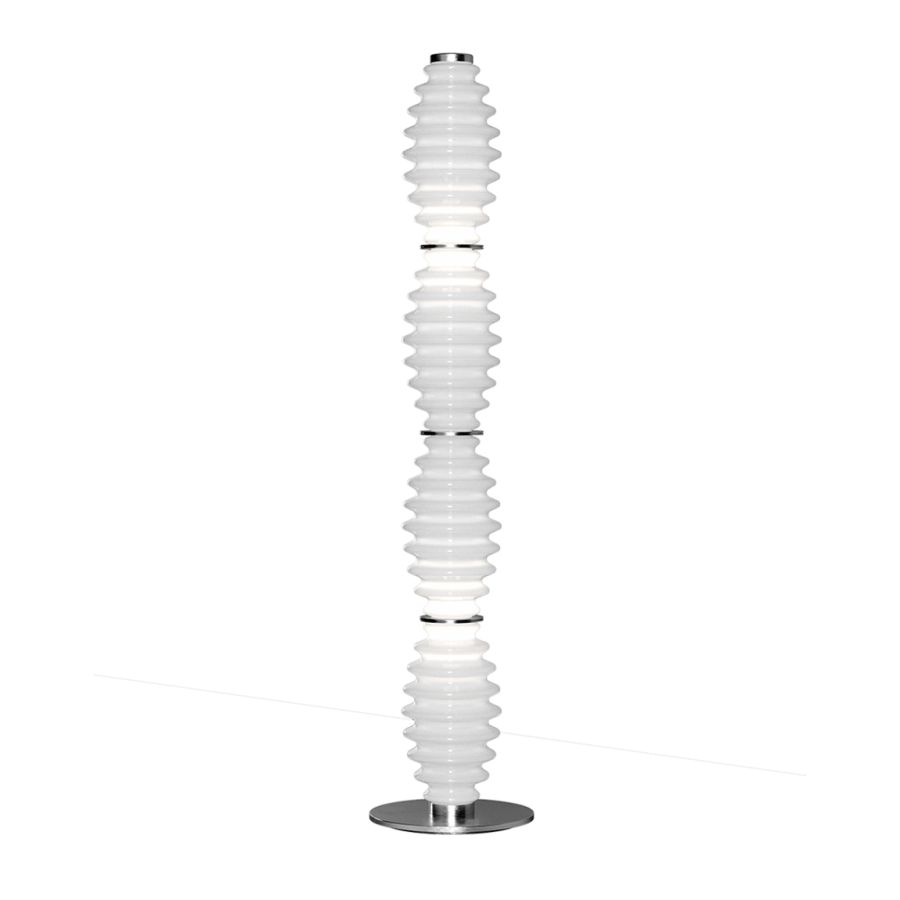 Floor lamp / Iron grey finish / White glass