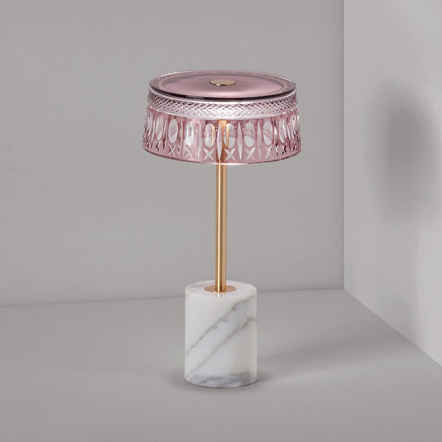 Table lamp / Aubergine colour glass