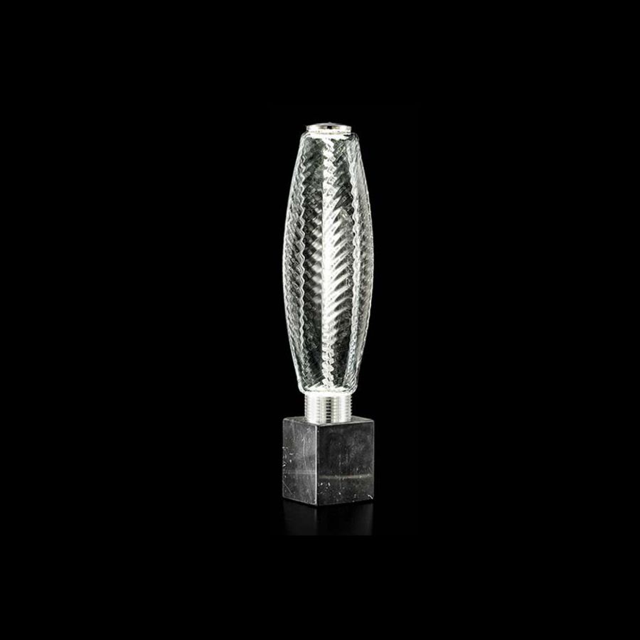 Table led lamp / Black marble base / Diamond glass diffuser