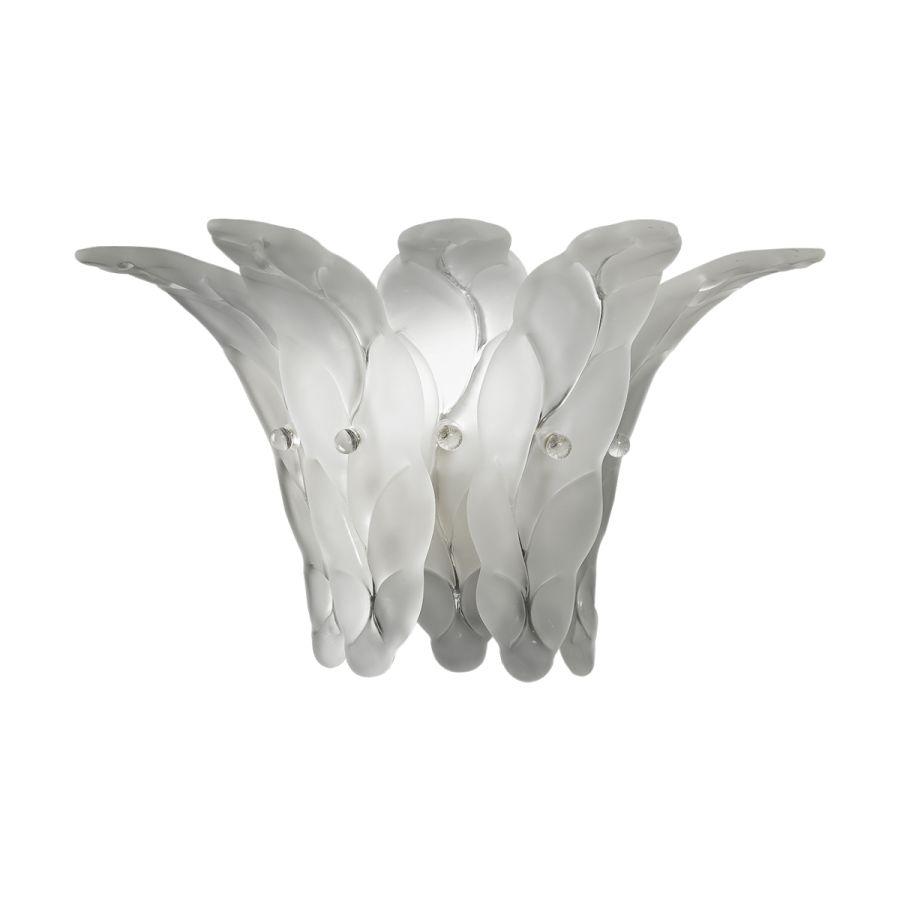 Wall lamp / Shiny Nickel finish / Etched glass type