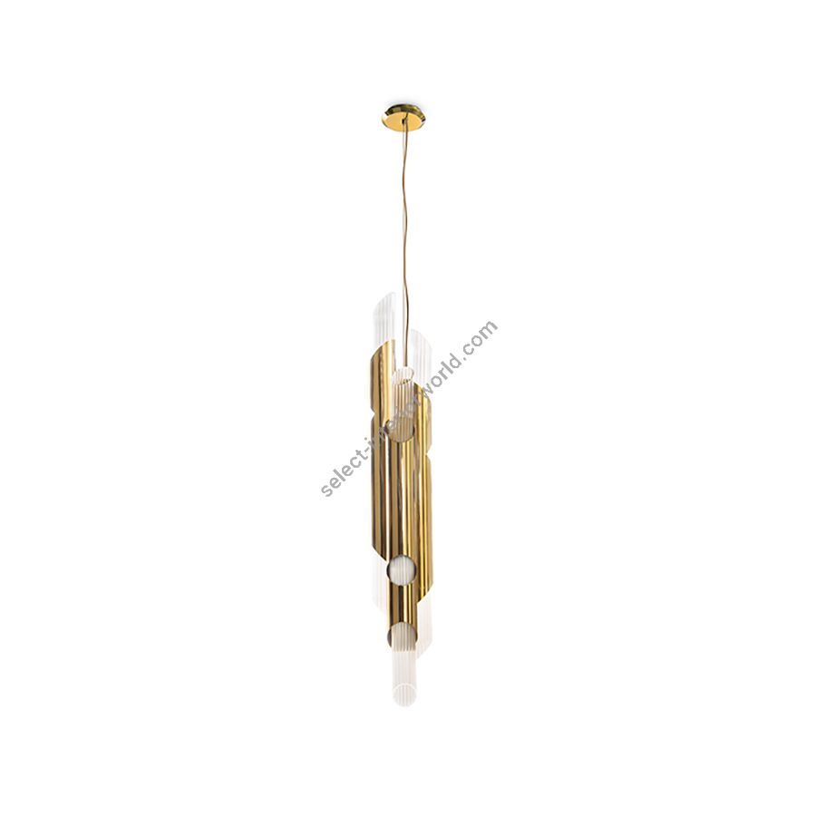 Gold plated finish & Clear colour ribbed glass