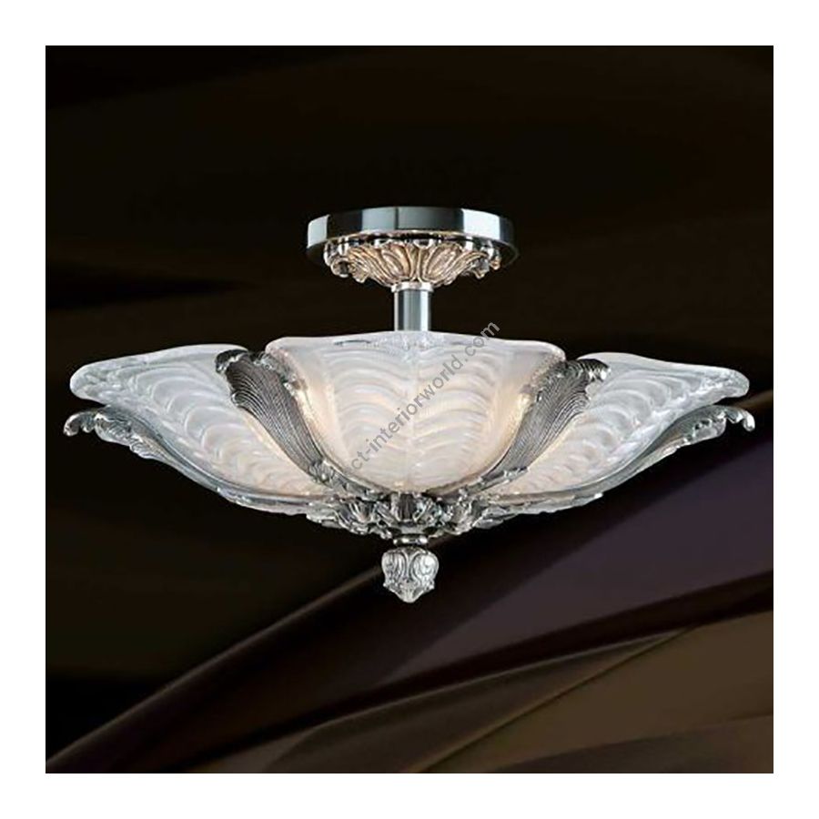 Old Silver finish / White Glass