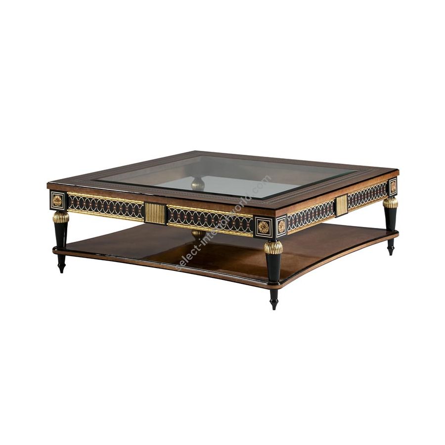 Coffee table / Nantes wood / French Gold finish