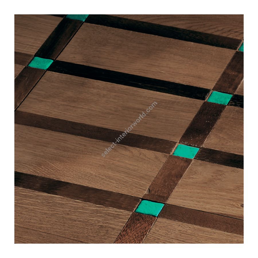 Wood Finish: Oak Light; Mosaic Finish: Emerald