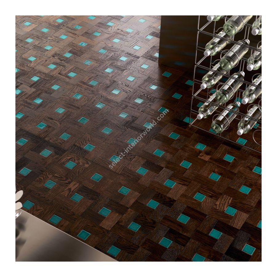 Wood Finish: Oak Dark; Mosaic Finish: Turqoise