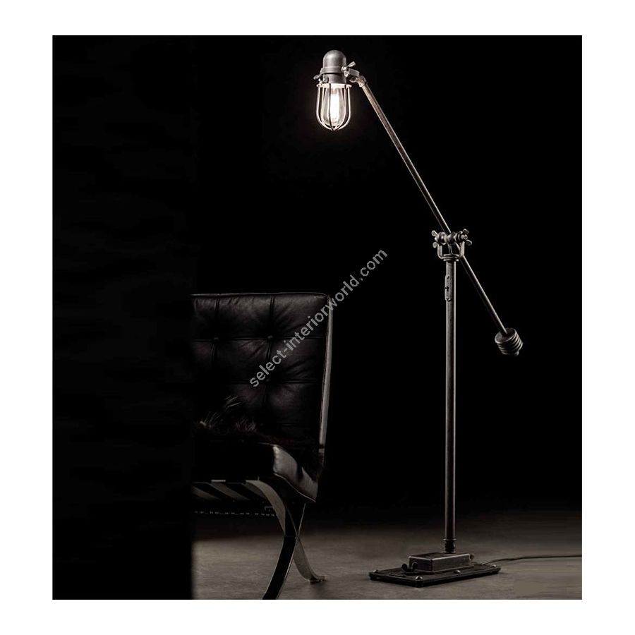 Floor lamp, tall lamp, consists of two elements, Iron nature finish