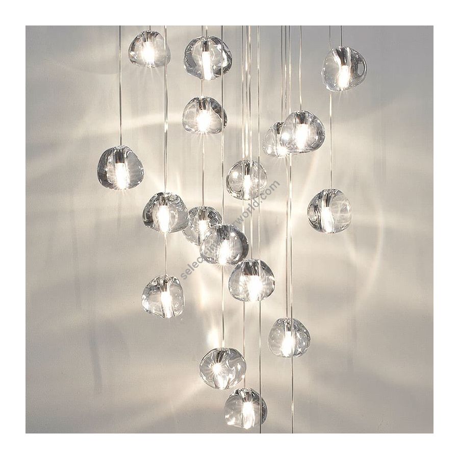 Round multi light pendant / Clear diffuser