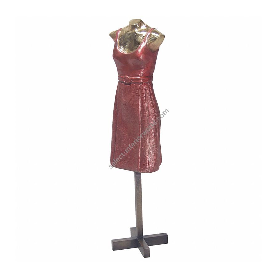 Polished bronze finish with pink polychrome