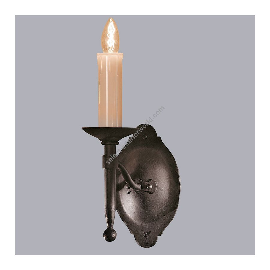 Old Black finish / Ivory candle cover out of glass