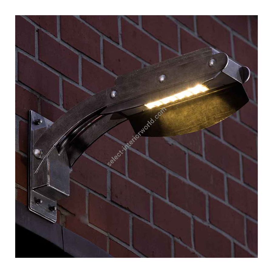 Outdoor wall lamp with LED-module, handcrafted, Iron nature finish