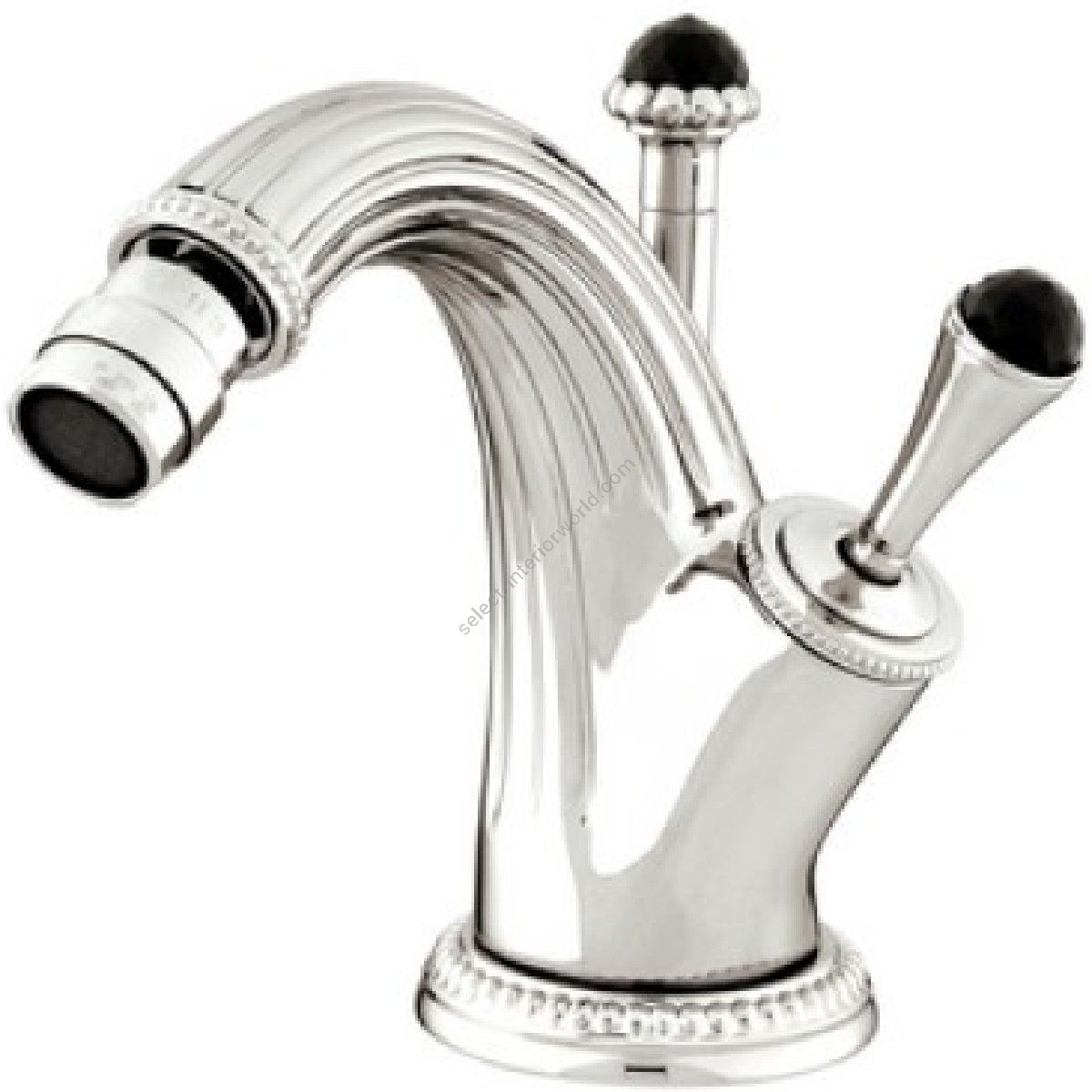 Bronces Mestre / Bidet-Armaturen / Bidet Einhebelmischer mit Joystick und schwarzem Swarovski-Kristall 033223.N00.50