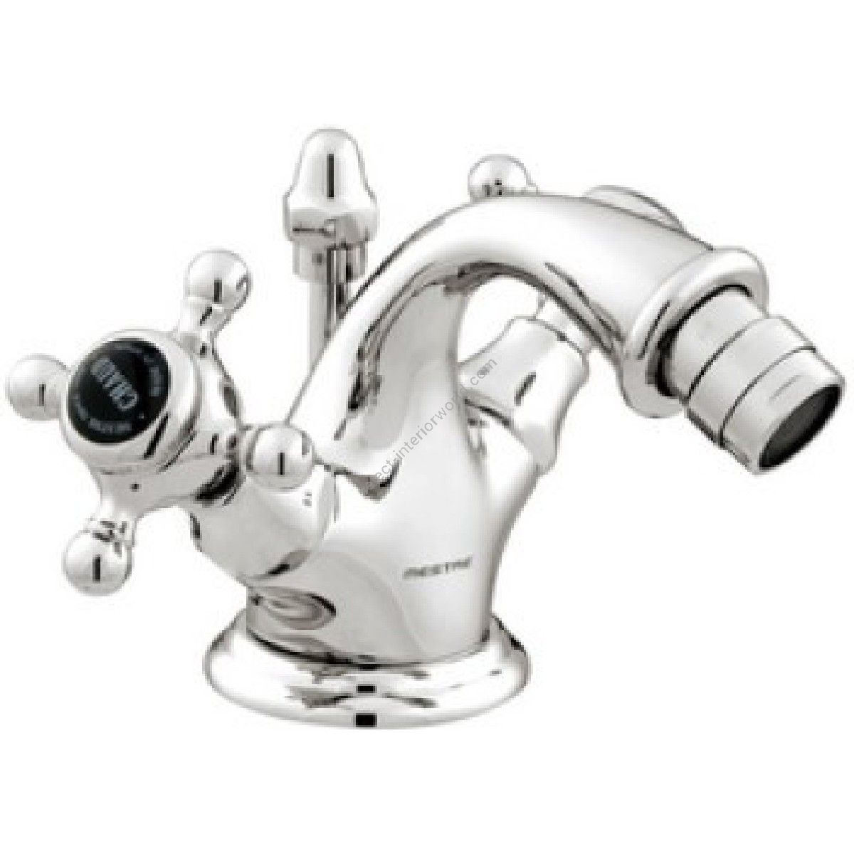 Bronces Mestre / Bidet-Armaturen / Bidet-Einlochbatterie mit schwarzem Porzellan 035020.N00.50