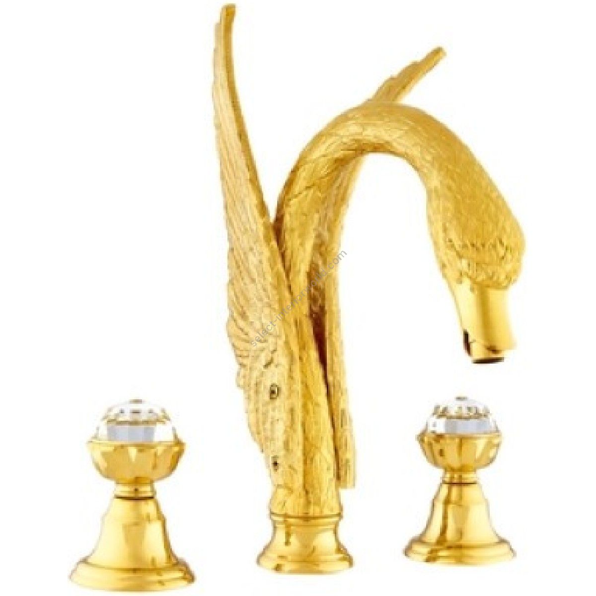 Bronces Mestre / Washbasin Fittings / Three holes basin set with Swarovski crystal 039251.A00.00