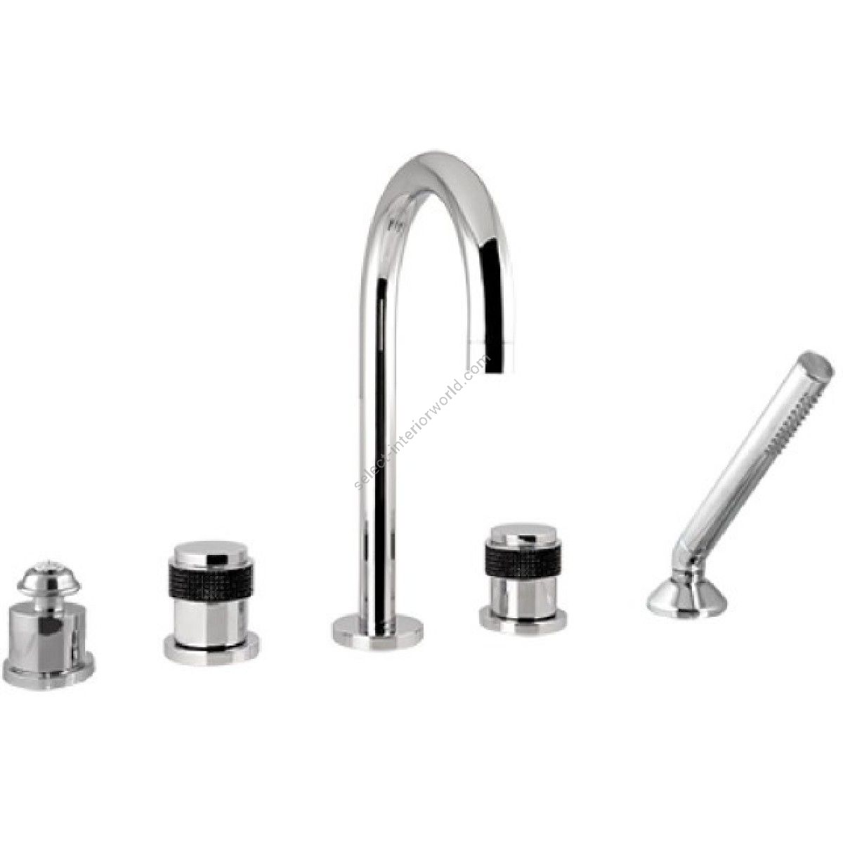 Bronces Mestre / Armaturen für Bad und Dusche / Fünf-Loch-Badeset mit schwarzem Swarovski 071416.HN0.50