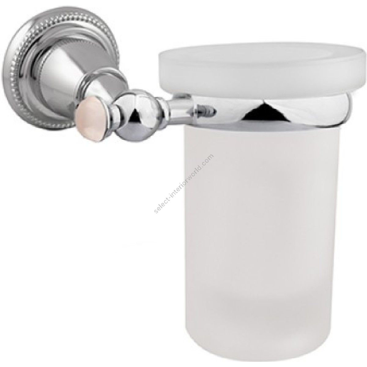 Bronces Mestre / Zahnbürstenhalter / Wandzahnbürstenhalter mit rosa Quarzstein 072280.QTP.50