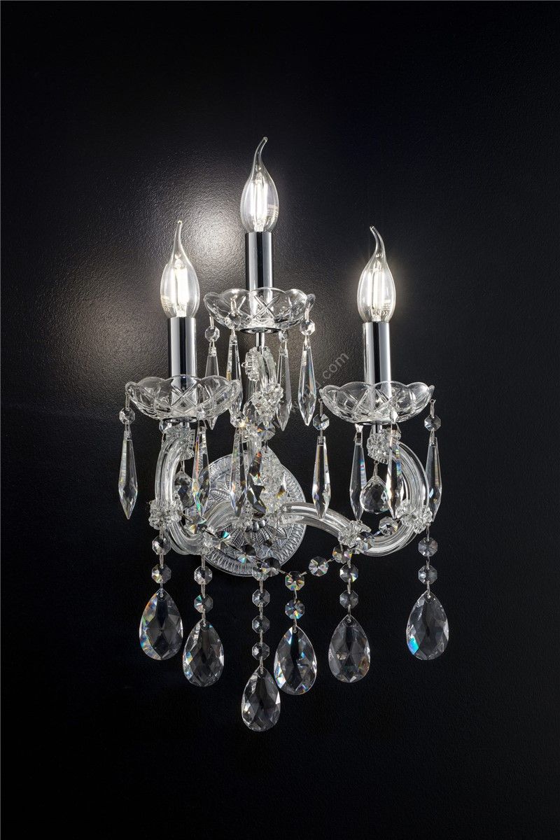 Italian Luxury Lighting / Wall Sconces / Maria Theresa Silver 3 Lights 1158 003