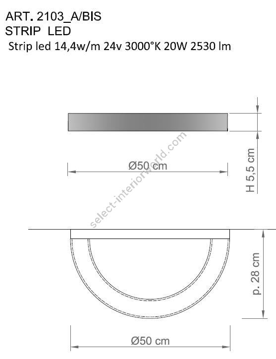 Il Paralume Marina / LED-Wandleuchten / IL-2103/A/bi