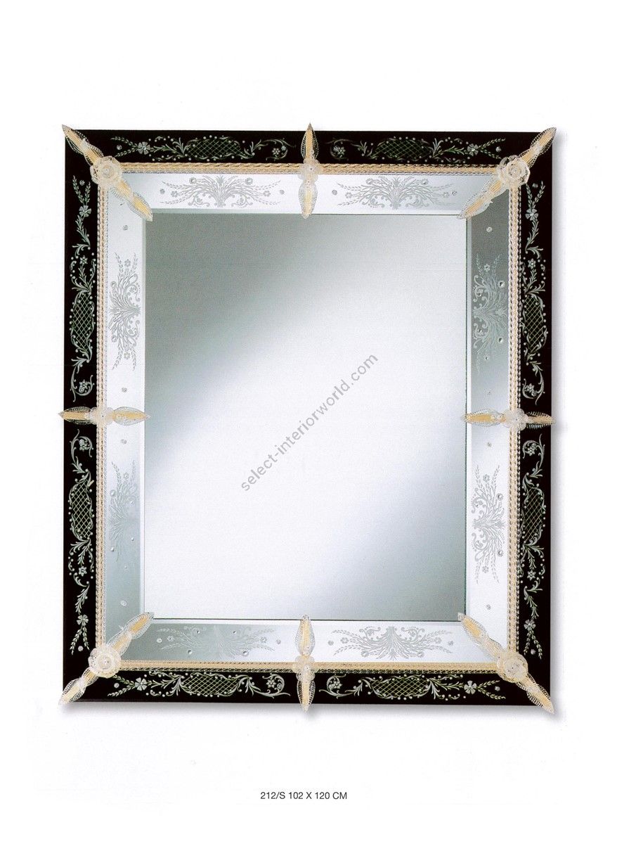 Elegant Venetian Glass Mirror with Decorations in Gold 212/S