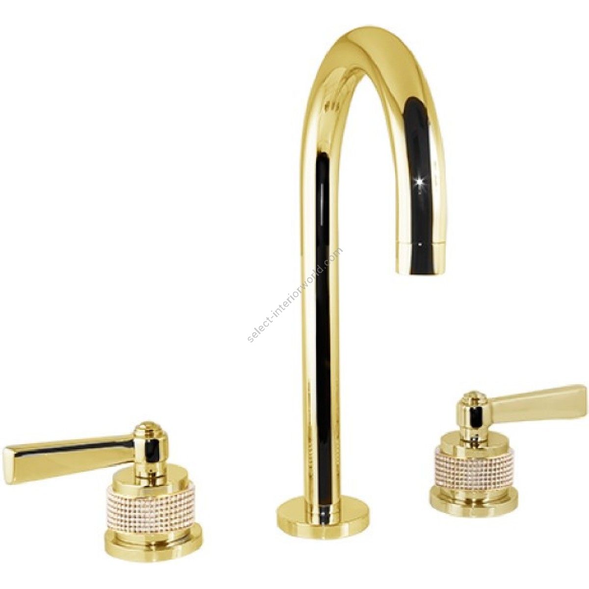 Bronces Mestre / Waschtisch-Armaturen / Becken mit drei Löchern besetzt mit champagnerfarbenen Swarovski 271001.PHC.00