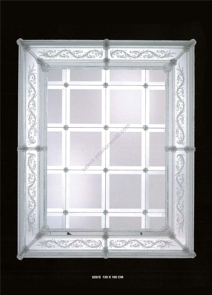 Italian Luxury Lighting / Wall Mirrors / Silver Venetian Glass Murano Glass 829S