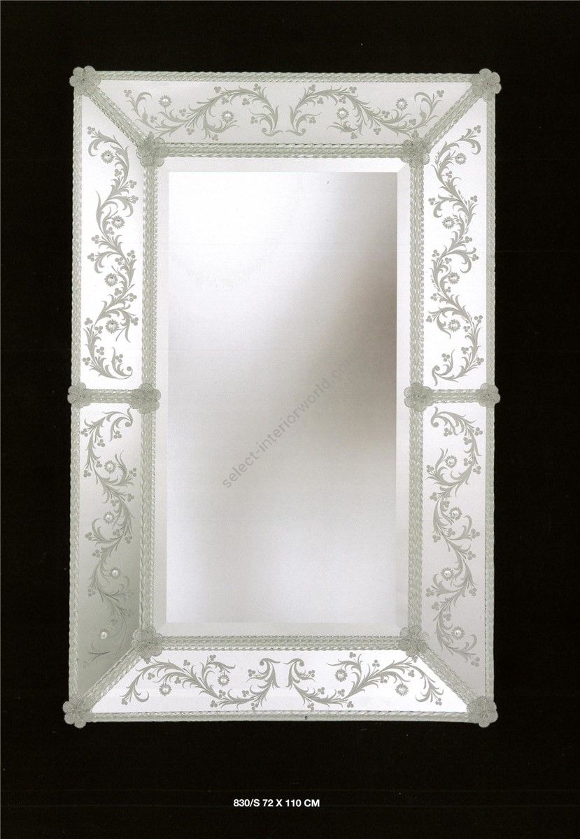 Italian Luxury Lighting / Wall Mirrors / Venetian Murano Glass Floral Decoration 830S