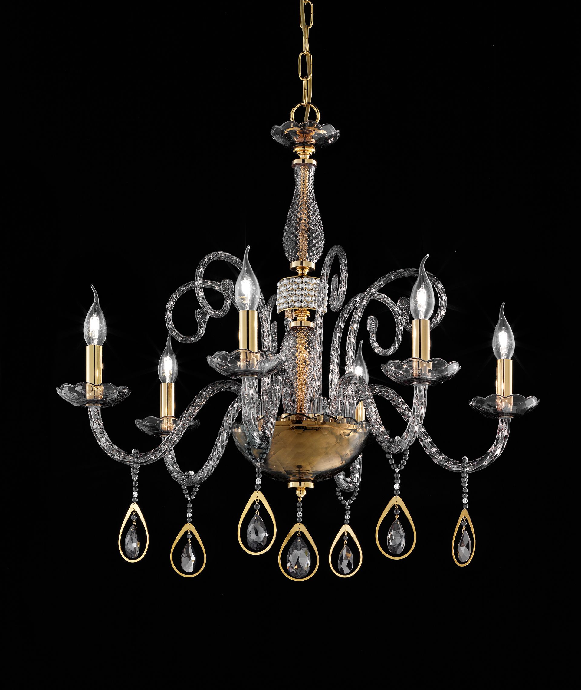 Euroluce Lampadari / Chandeliers / Toochic L6 Oro Fumè