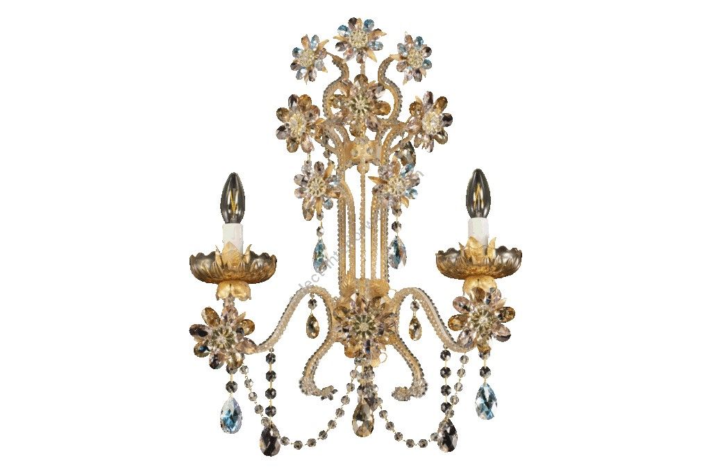 Mechini / Wall Lights / Molux in Wrought Iron with Bohemian Crystal A148/2