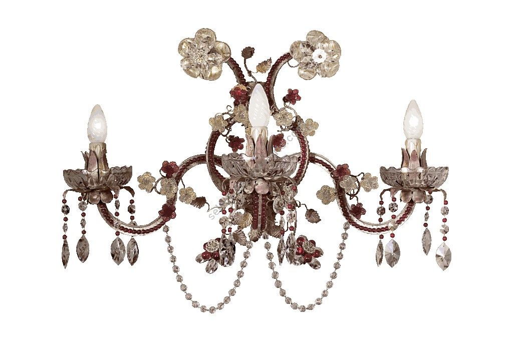 Mechini / Wall Lights / Colored Bohemian Crystal and Murano Glass A257/3