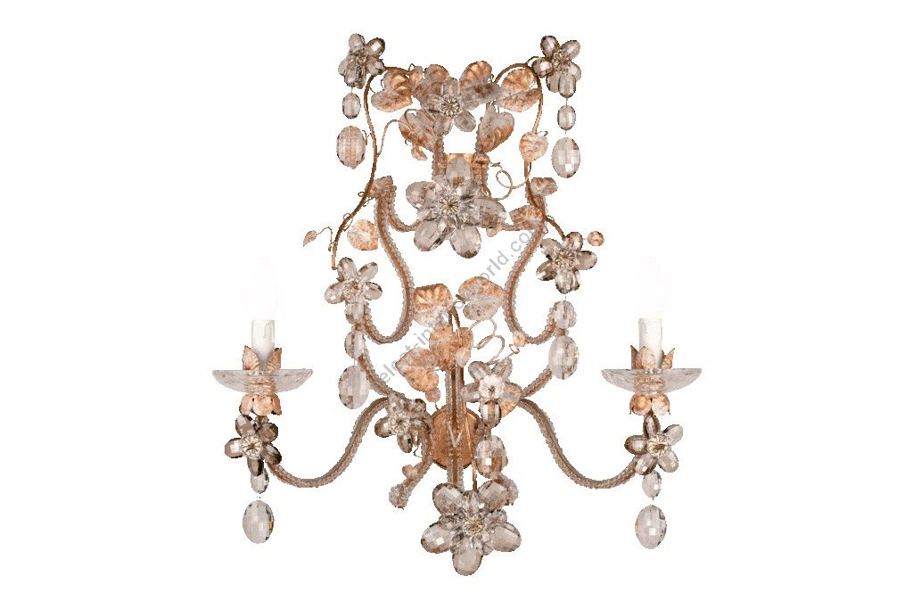 Mechini / Wall Lights / Colored Bohemian Crystal & Clear Pearl Banding A296/2