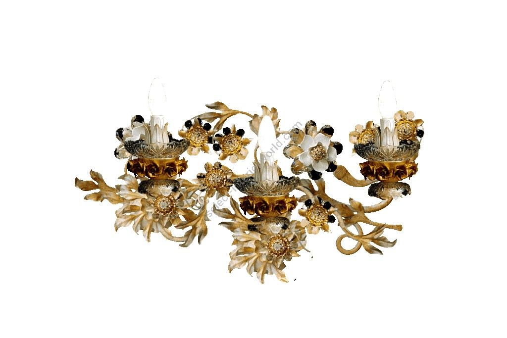 Mechini / Wall Lights / Orizzontale Bohemian Crystal and Biscuit Ceramic A299/3
