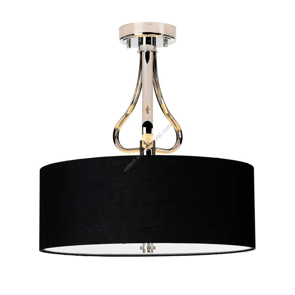 Elstead Lighting / Ceiling Lights / Falmouth 3 Semi-Flush Polished Chrome & Black Shade