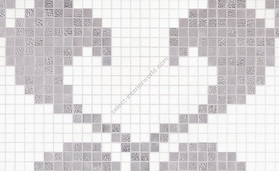 Bisazza / Mosaico - Decorations / Hearts Oro Bianco (Modern)