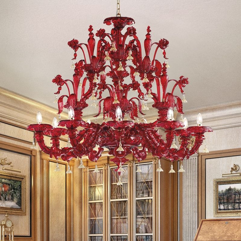 Glass & Glass Murano / Kronleuchter / Traditional Venetian chandeliers C-2756/9 & 12 & 24