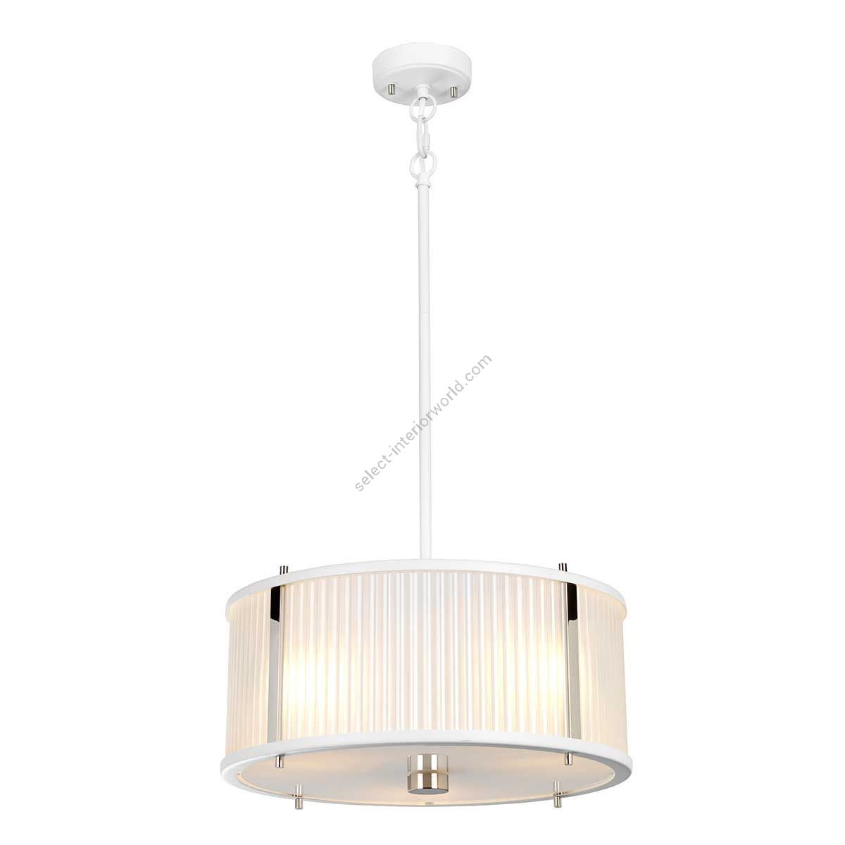 Elstead Lighting / Pendant Lights / Corona 3 Light Pendant - White Satin Painted / Polished Nickel