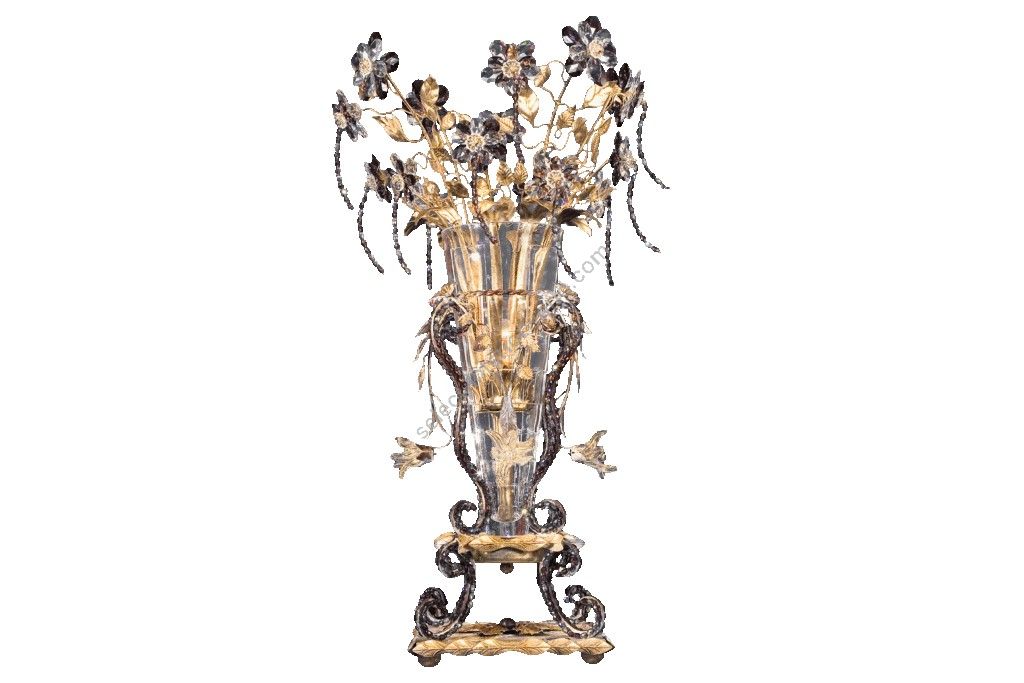Mechini / Table Lamps / Wrought Iron with Crystal Vase F788/1 MH