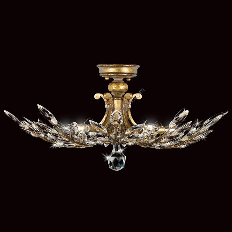 Fine Art Handcrafted Lighting / Semi-Flush Mounts / Crystal Laurel 28″ Round 753440 776240