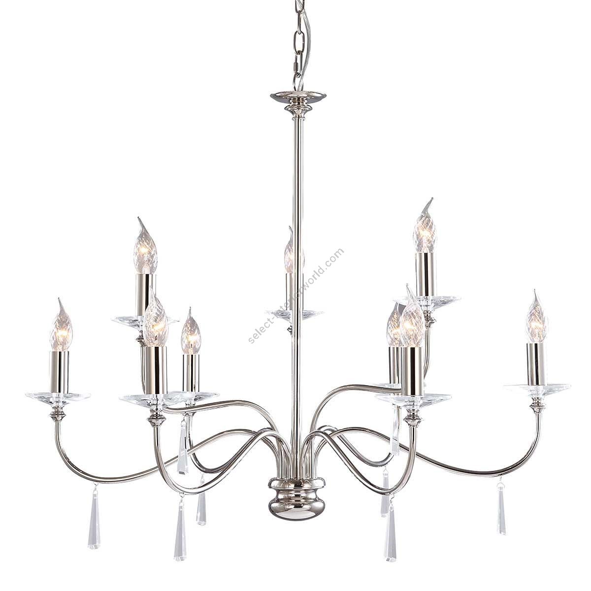 Elstead Lighting / Chandeliers / Finsbury Park 9 Light Chandelier - Polished Nickel