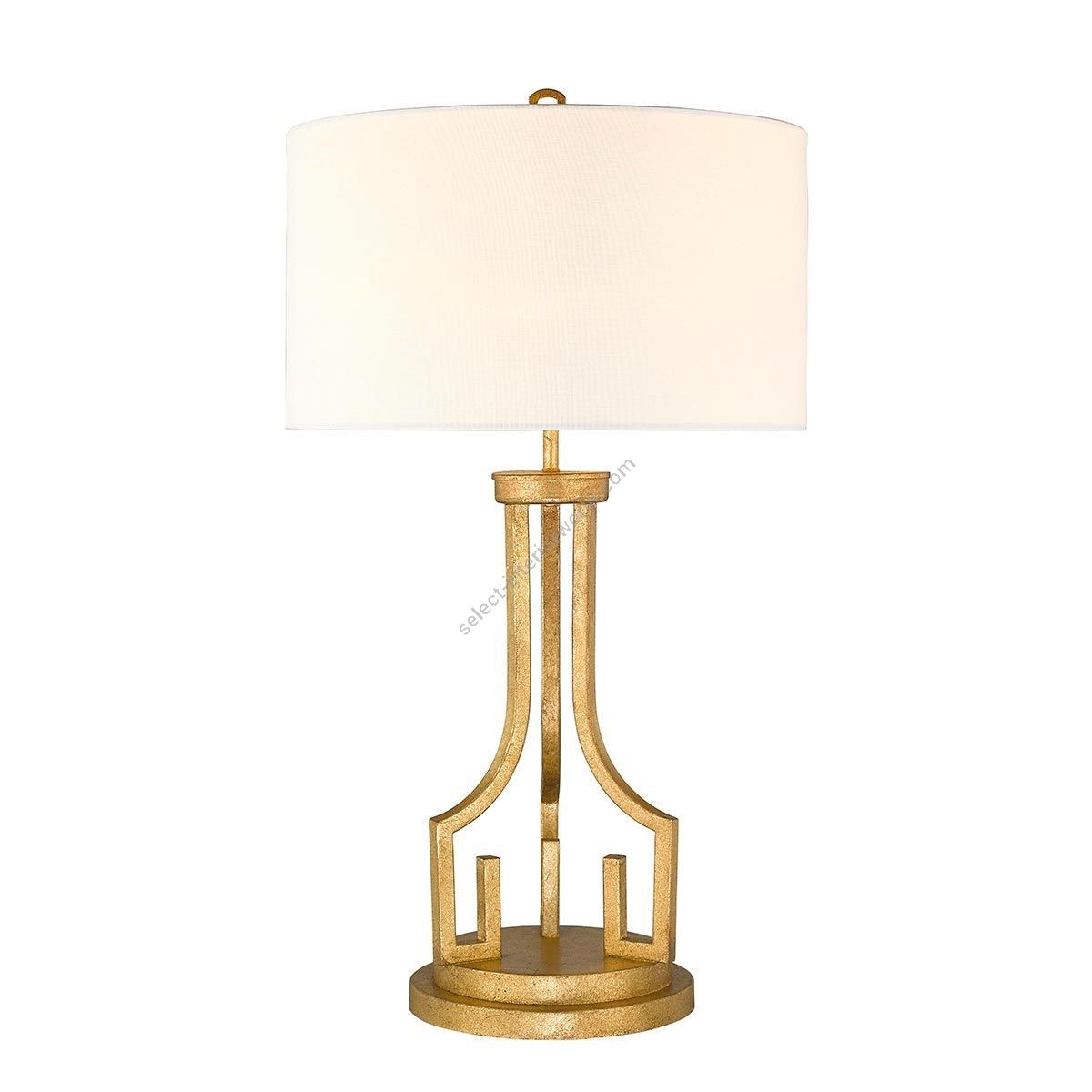 Elstead Lighting / Portable & Desk Lamps / Lemuria 1 Light Table Lamp - Distressed Gold with Ivory White Shade