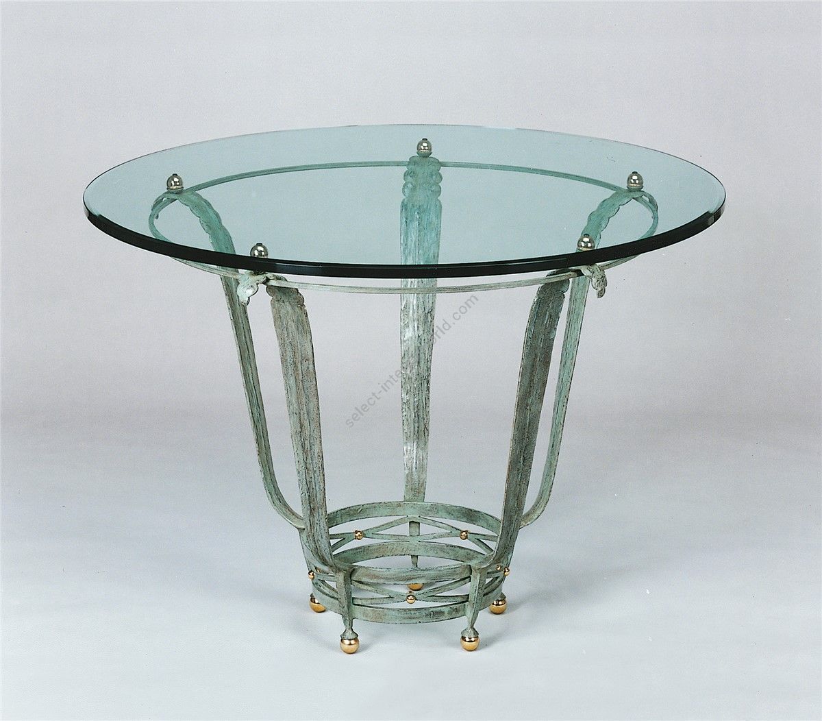 Round Dining Table with Glass Top HF2015TA-140 by Officina Ciani