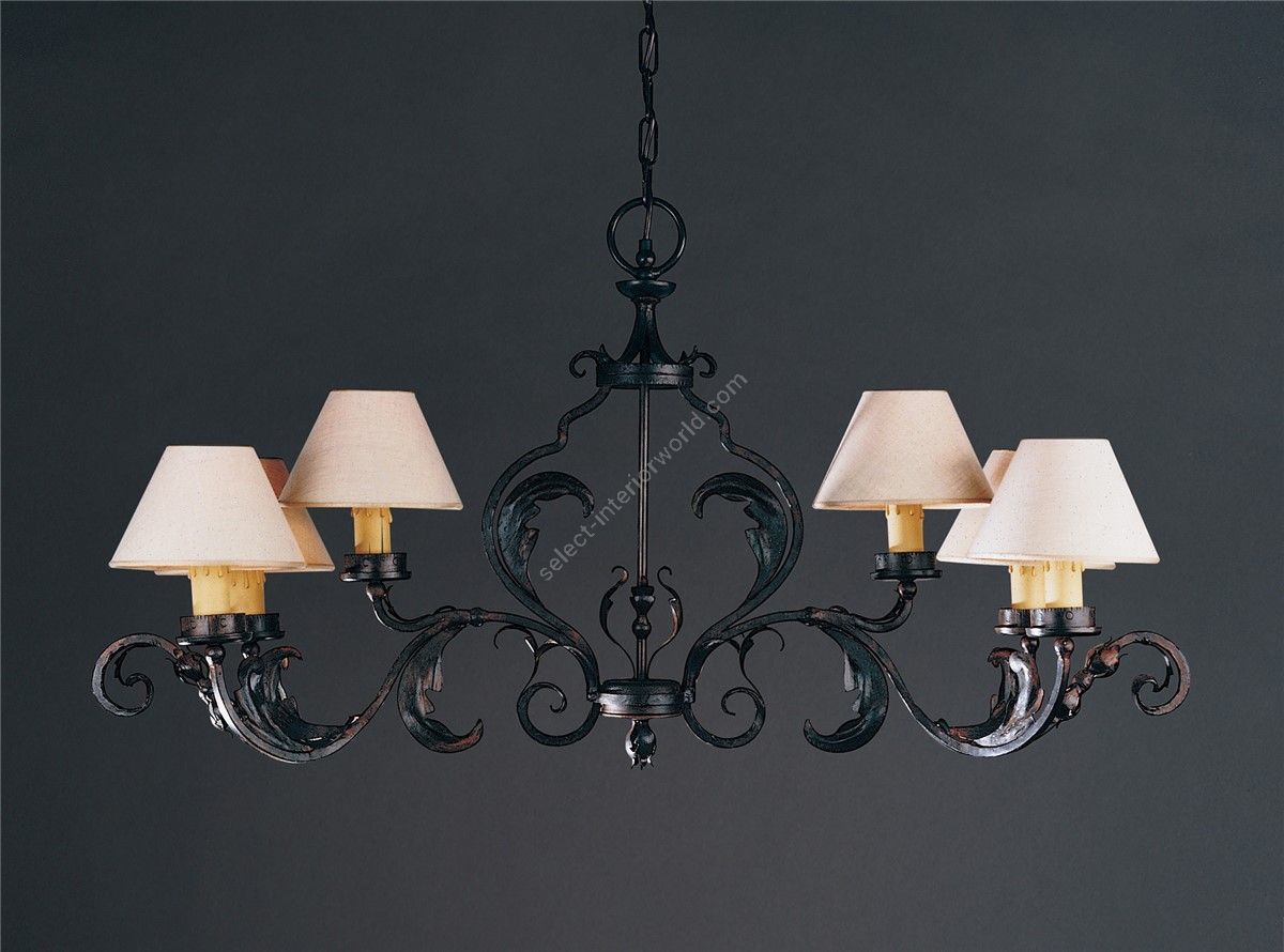 Officina Ciani / Chandeliers / Forged Iron with Leaves HL1051CH-6