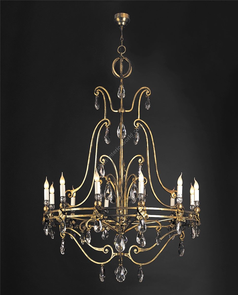 Officina Ciani / Chandeliers / Forged Iron with Crystal Details HL1103CH-12 Remigius