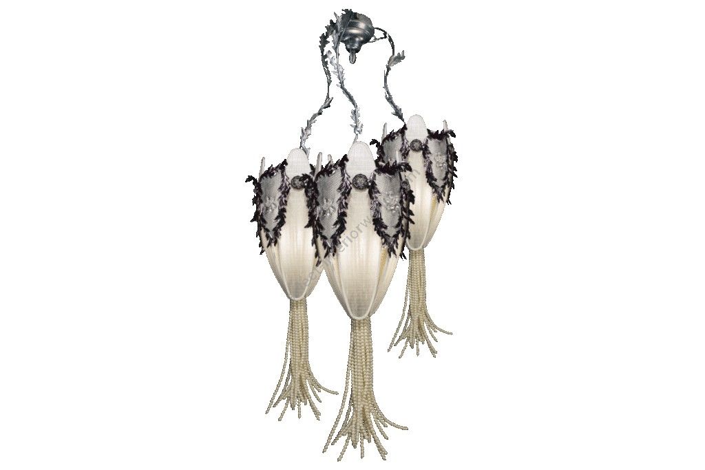 Mechini / Chandeliers / Clear Bohemian and Fabric Lampshade L-SCUDO/3 White