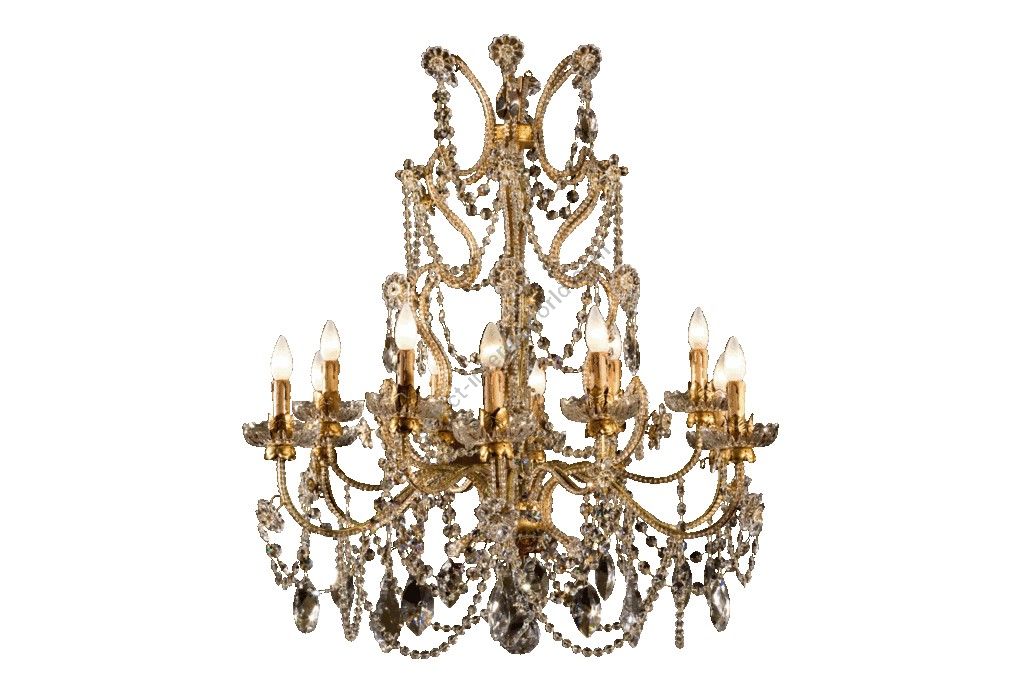 Mechini / Chandeliers / Clear Bohemian Crystal & Clear Pearl Banding L140/12